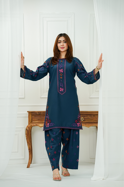 KF-109 Ocean Grace (2PC Cotton Embroidered)